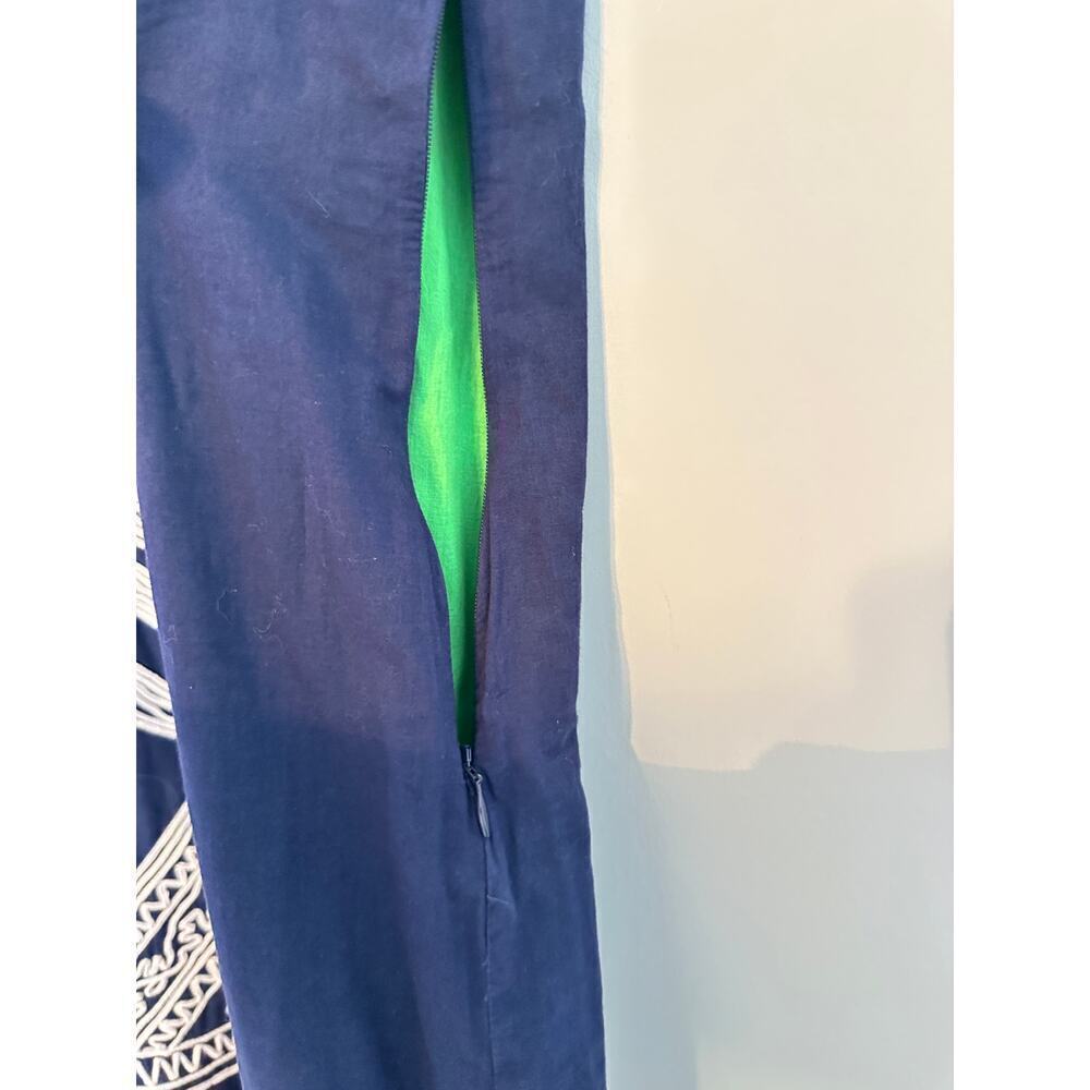 Gretchen Scott Small Blue Embroidered Vacation Passamentrie Mini Dress Cotton - Picture 5 of 11